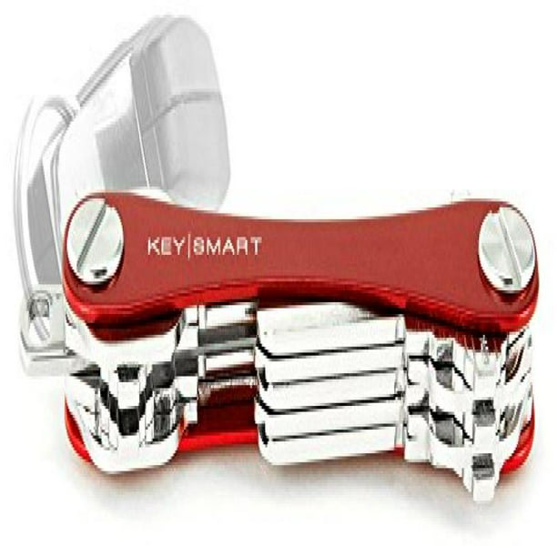 USA KeySmart® Extended Red Aluminum & Stainless Compact Key Organizer